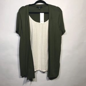 Naif Beige and Green Cardigan Top XL